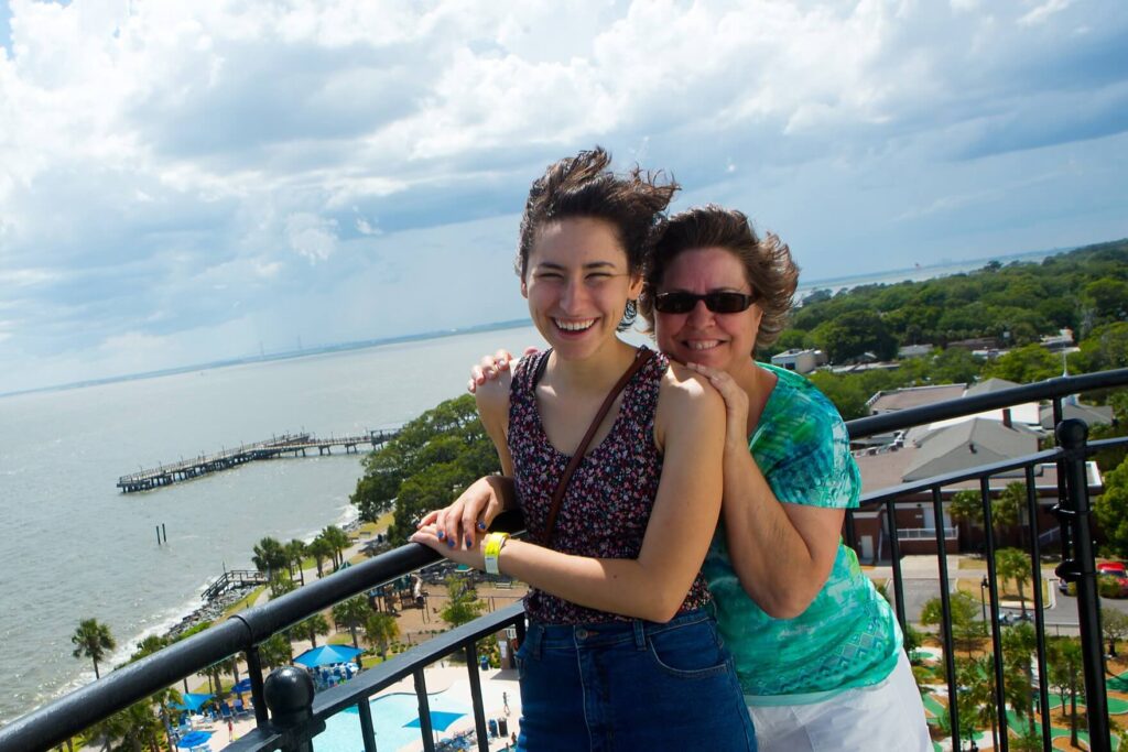 Two women enjoying Things To Do In St Simons Island.